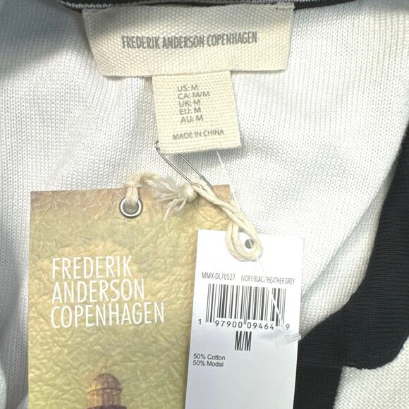 Frederick Anderson Copenhagen Collared V-Neck White Golf Sweater men sz M - Picture 4 of 5